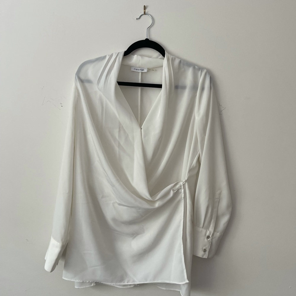 White wrap style Calvin Klein top size L